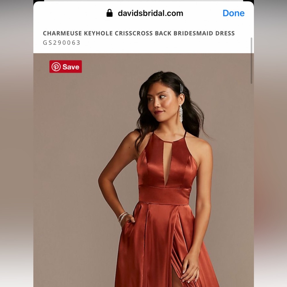 CHARMEUSE KEYHOLE CRISSCROSS BACK BRIDESMAID DRESS